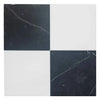 Black and white checkered tile in Checkerboard Nero Marquina Marble and Arabescato Corchia Marble Set