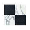 Black and white marble tile square from Checkerboard Nero Marquina and Arabescato Corchia set