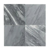 Four gray marble tiles from Checkerboard Nero Marquina and Arabescato Corchia set