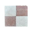 Four square marble tiles of Checkerboard Nero Marquina and Arabescato Corchia 12X12 Set