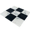 Checkerboard marble tile pattern in Checkerboard Nero Marquina and Arabescato Corchia set