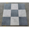 Checkerboard pattern of Checkerboard Nero Marquina and Carrara White Marble tiles