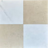 Four square tiles of Checkerboard Oriental White and Nero Marquina Marble set