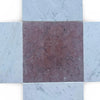Marble tile cross pattern from Checkerboard Rojo Alicante and Carrara White 12X12 Tumbled Set