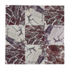 Checkerboard Rosso Levanto and Calacatta Viola Imperiale 12x12 marble tile set