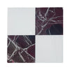 Checkerboard Rosso Levanto and Nero Marquina 12X12 Set square tile with unique pattern