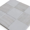 Polished Checkerboard White Onyx and Bianco Dolomite Tile with alternating light gray and white squares