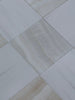 Polished Checkerboard White Onyx Bianco Dolomite marble tiles in diagonal pattern