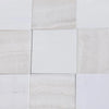 Polished Checkerboard White Onyx and Bianco Dolomite tiles with subtle veining