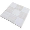 Checkerboard White Onyx and Bianco Dolomite polished tiles with alternating white and beige squares