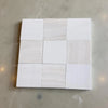 Polished Checkerboard White Onyx and Bianco Dolomite tiles with white and beige squares