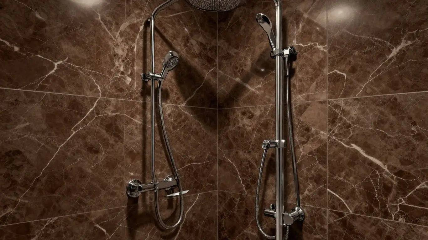 Emperador Dark marble shower tiles sketch