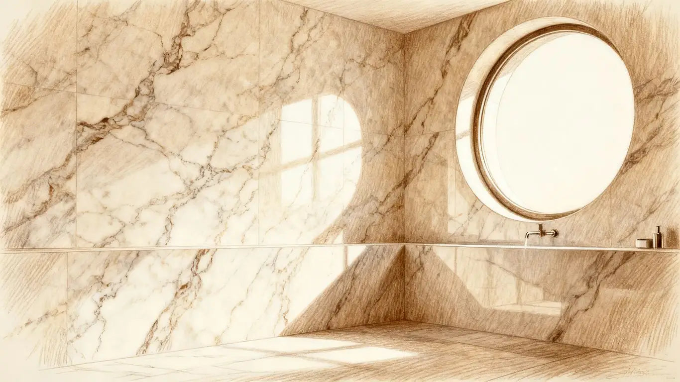 Diseño de baño de mármol de lujo
