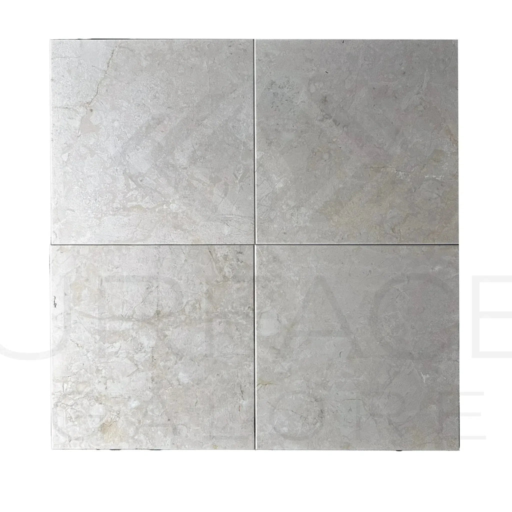 Four square Classic Beige and White Marble 12X12 Polished Tiles for sale