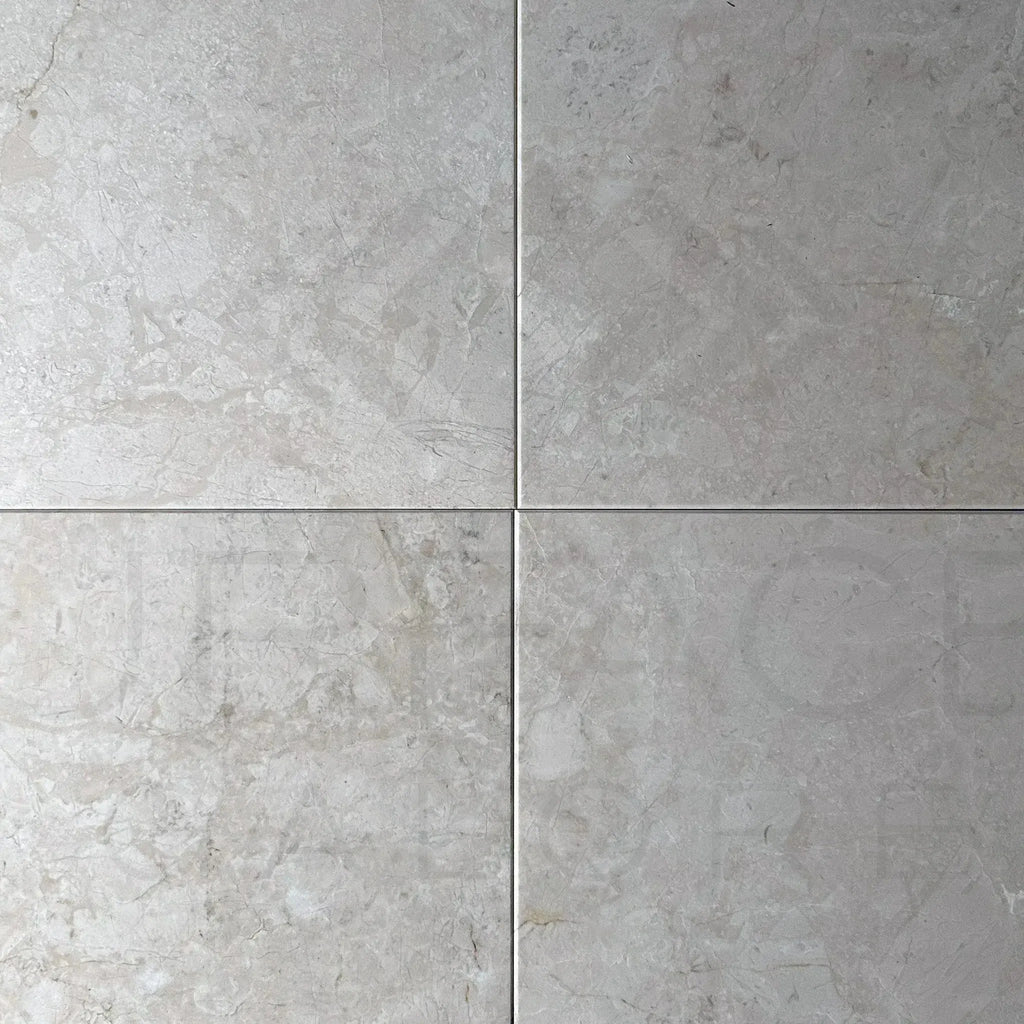Four gray marble tiles of Classic Beige White Marble polished tile 12X12 for sale