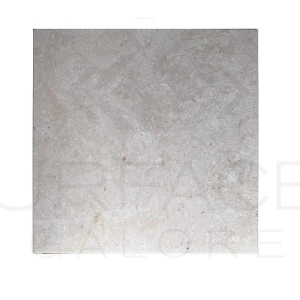Light-gray textured square tile from Classic Beige/White Marble Polished Tile collection