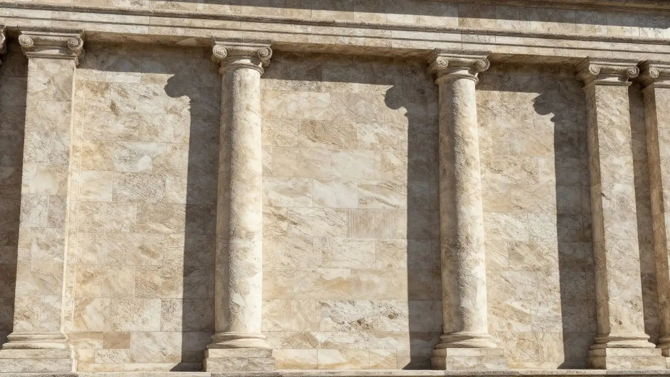 Sketch of a limestone building facade