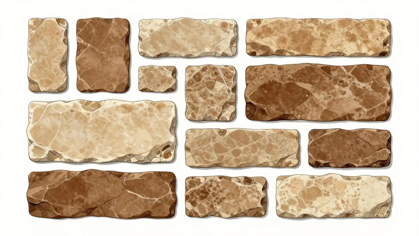 Earth tone limestone tiles sketch