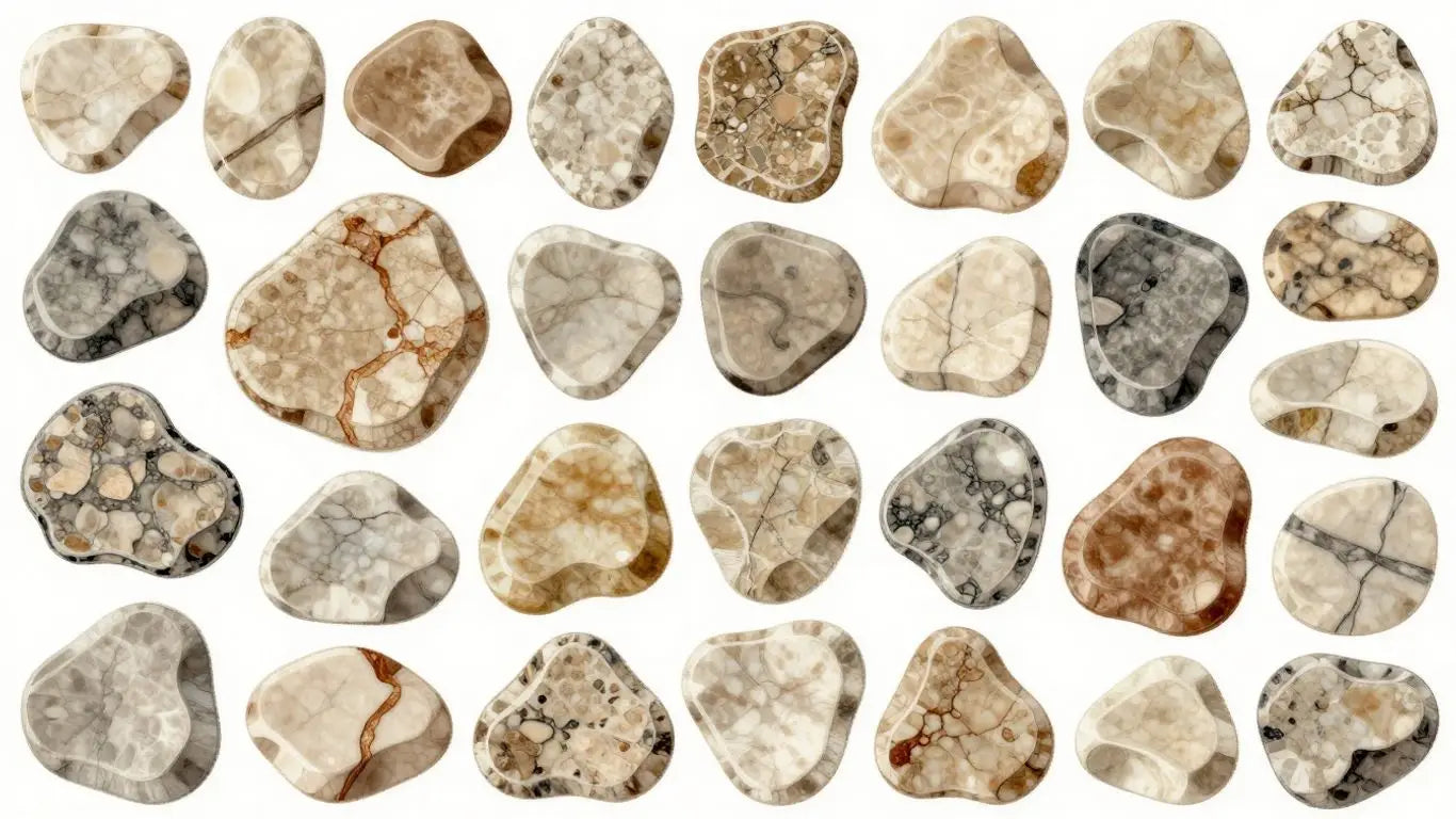 Tumbled marble tiles sketch