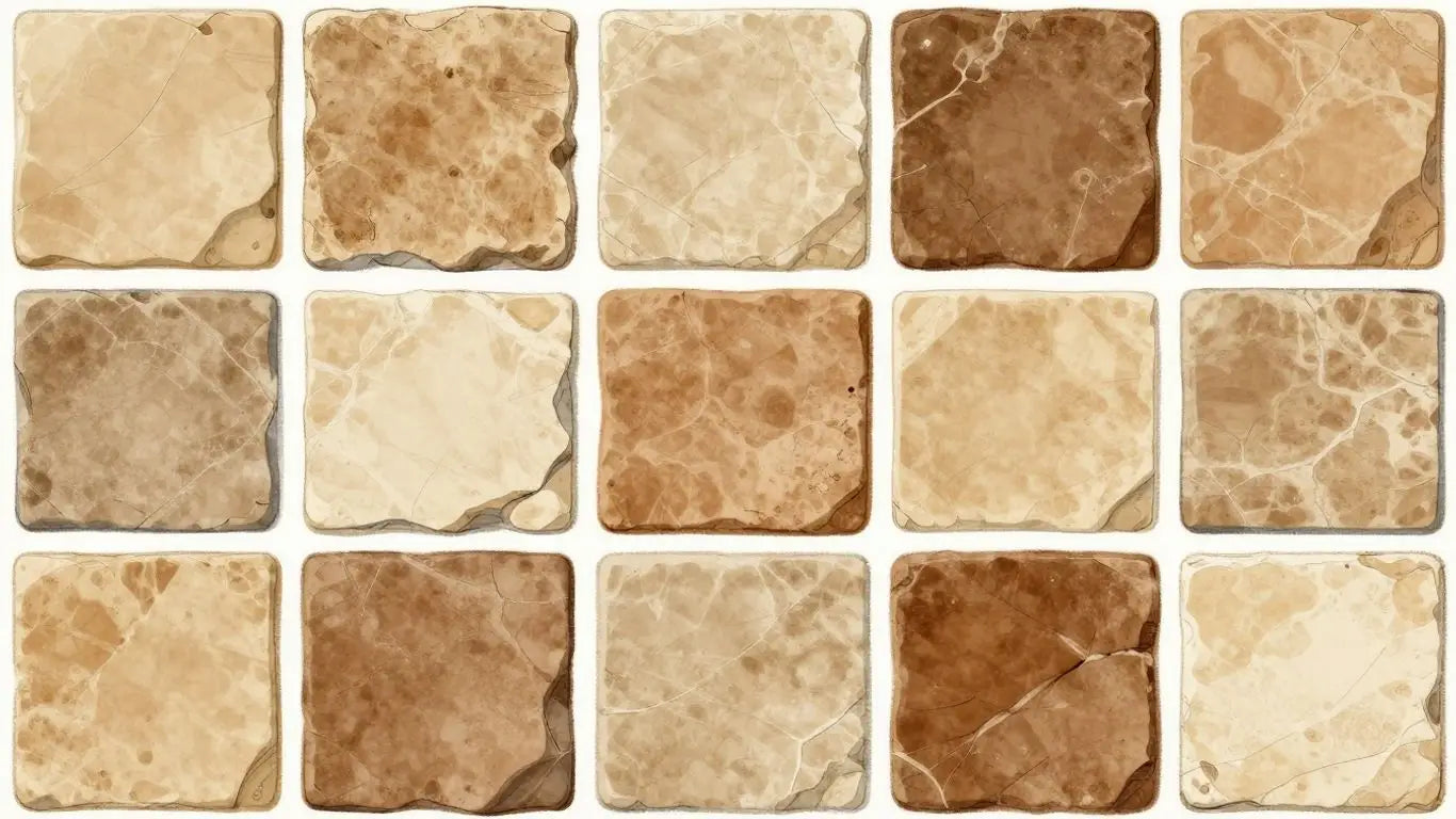 Earth tone limestone tiles sketch