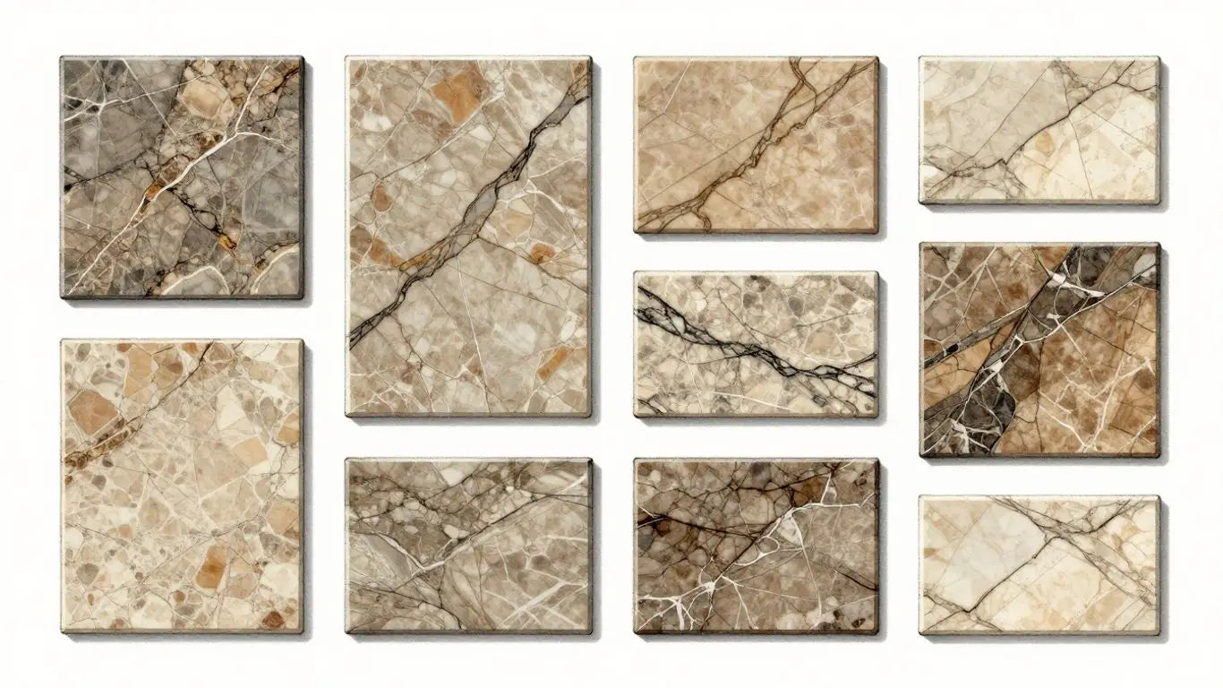 Scala Nova Travertine Collection tile samples sketch