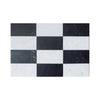 Black and white checkered marble tiles from Como in Carrara White and Nero Marquina set
