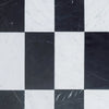 Black and white marble tiles in Como Carrara White and Nero Marquina set 6X12