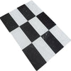 Rectangular black and white checkered tiles in Como in Carrara White and Nero Marquina set