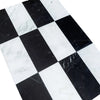 Black and white checkered marble tiles from Como in Oriental White and Nero Marquina set