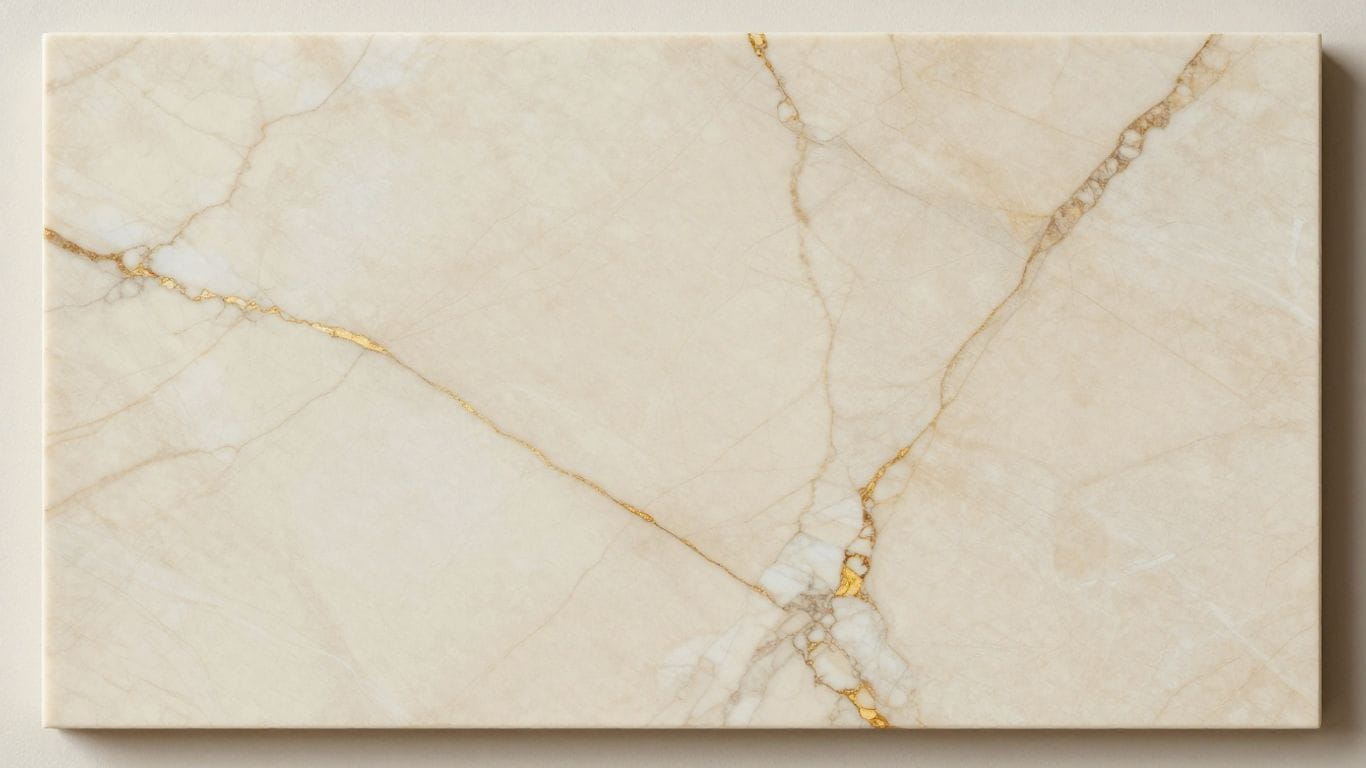 Sketch of Botticcino marble with beige and brown veins.