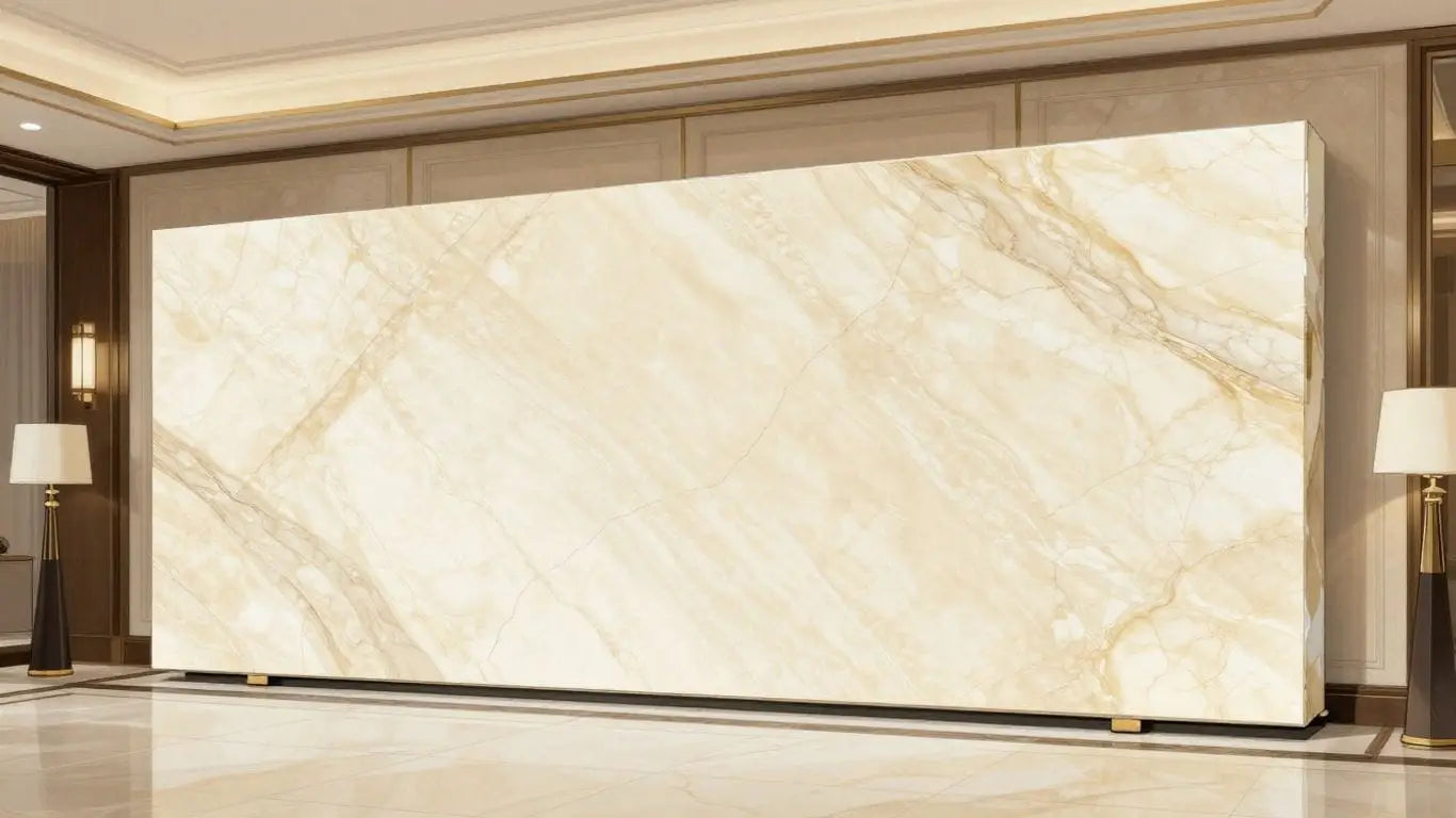 Queen Beige Marble slab with elegant veining