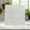 Crema Marfil 4x4 Tumbled marble tiles with light color and subtle veining