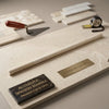 Crema marfil marble 1/2x12 pencil liner polished slab in cream color with subtle veining and smooth reflective surface