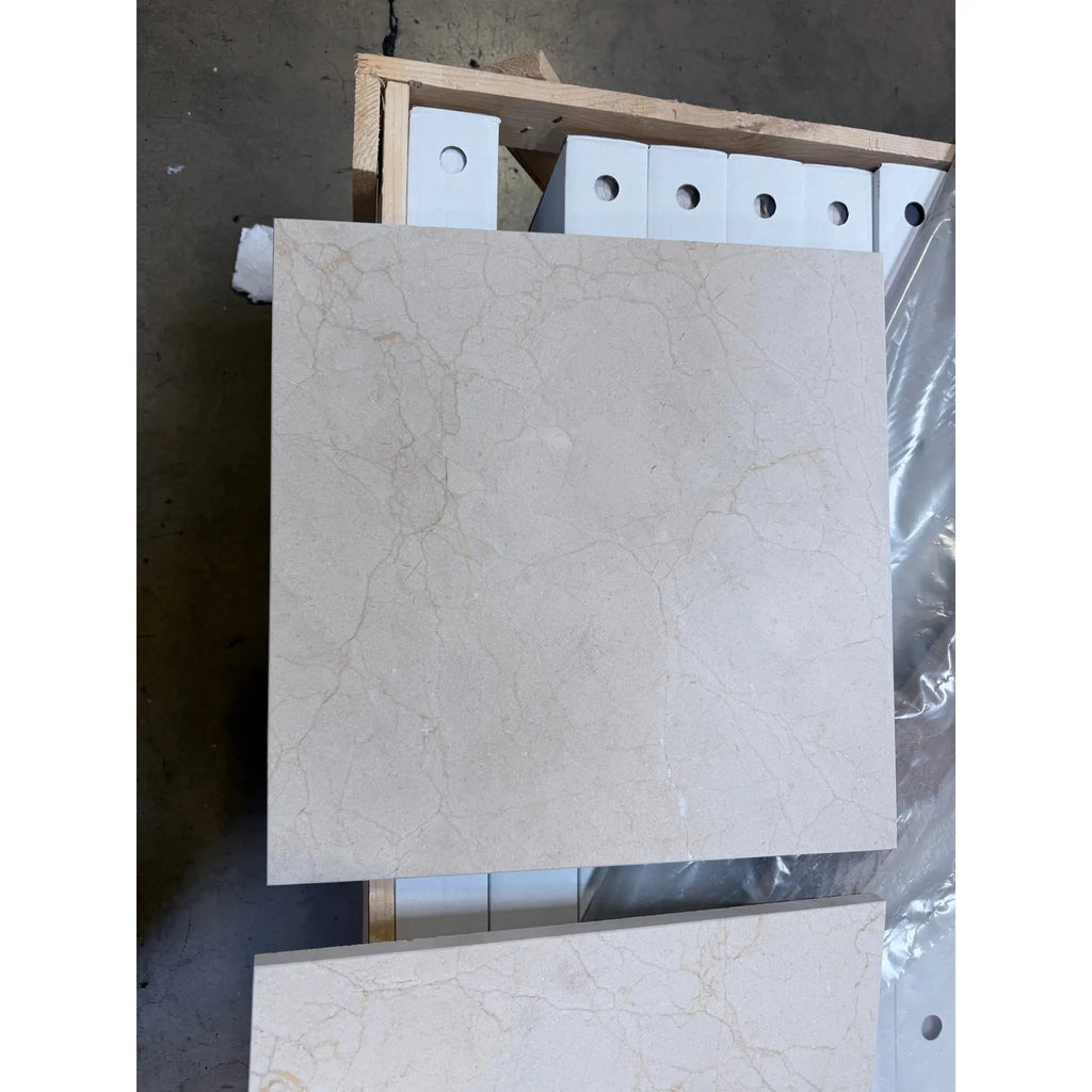 Crema Marfil Marble 18x18 Polished Beige Tile with Subtle Veining