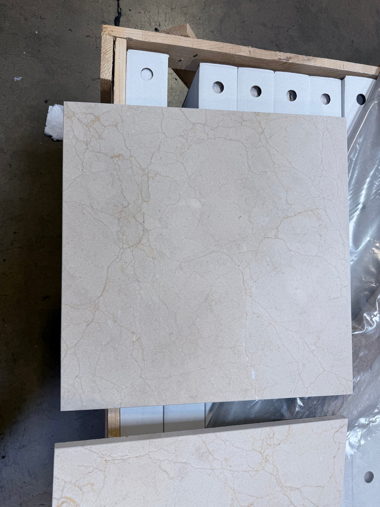Crema Marfil Marble 18x18 Polished Beige Tile with Subtle Veining