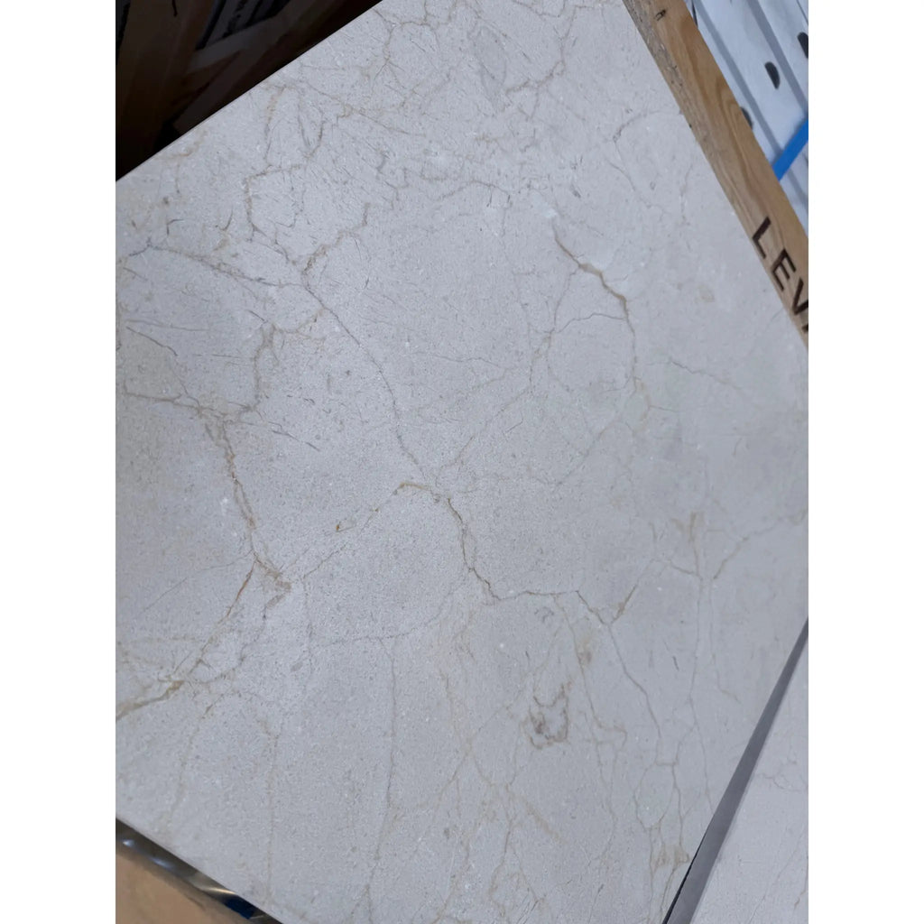 Crema Marfil Marble 18x18 Polished Cream Tile with Beige Veining