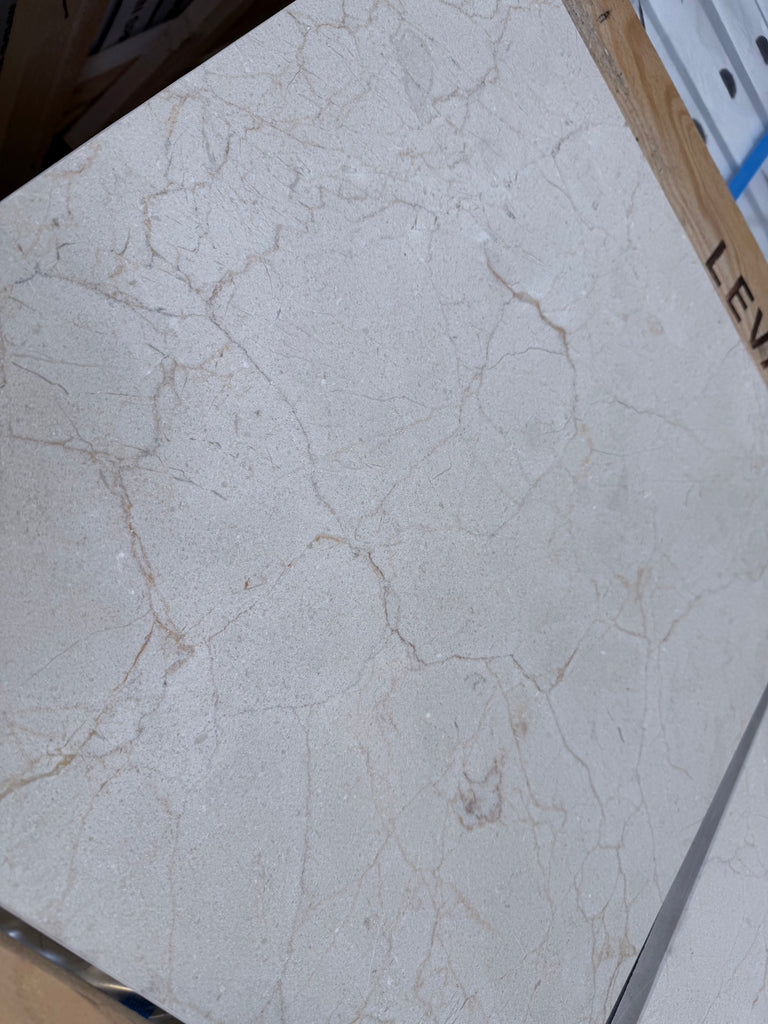 Crema Marfil Marble 18x18 Polished Cream Tile with Beige Veining