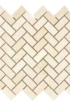Crema Marfil Marble 1X2 Herringbone Mosaic Polished or Honed