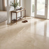 Crema Marfil marble 24x24 polished beige floor tiles with subtle veining and glossy finish