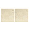 Two beige Crema Marfil marble tiles, 24x24 polished or honed finish