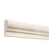 Cream-colored crema marfil marble 2x12 ornate crown molding liner with smooth slightly textured polished or honed surface