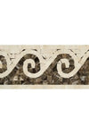 Crema Marfil Marble 3 7/8X12 Wave Border (Crema Marfil + Emp. Dark) Polished