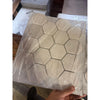 Crema Marfil Marble 3-inch Hexagon Mosaic Tumbled Tile Panel