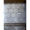 Crema Marfil Marble 3-inch tumbled hexagon mosaic in light gray matte finish