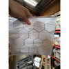 Crema Marfil Marble 3-inch Hexagon Mosaic Tumbled Tile Sheet in Clear Plastic
