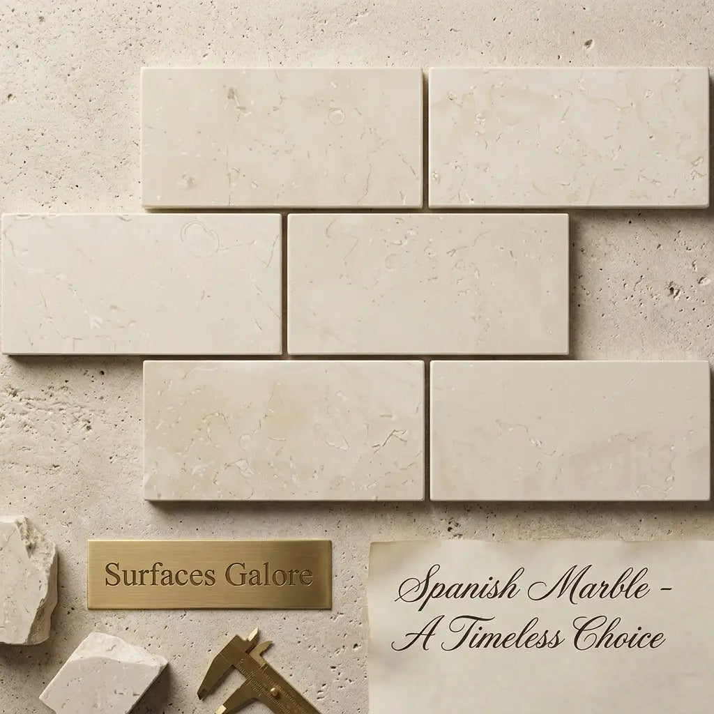 Beige crema marfil marble 3x6 tile with subtle veining and smooth polished finish for elegant flooring or walls