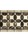 Crema Marfil Marble 5 3/4X11 1/4 Florida Flower Border (Crema Marfil+Emp. Light+Emp. Dark) Polished