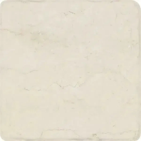 Off-white textured square Crema Marfil Marble 6X6 Tumbled tile for elegant designs
