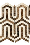 Crema Marfil Marble Berlinetta Design (Crema Marfil w/ Emperador Dark) Mosaic Polished or Honed