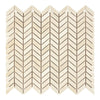 Beige Chevron Mosaic Tile in Crema Marfil Marble Chevron Mini Polished or Honed Design